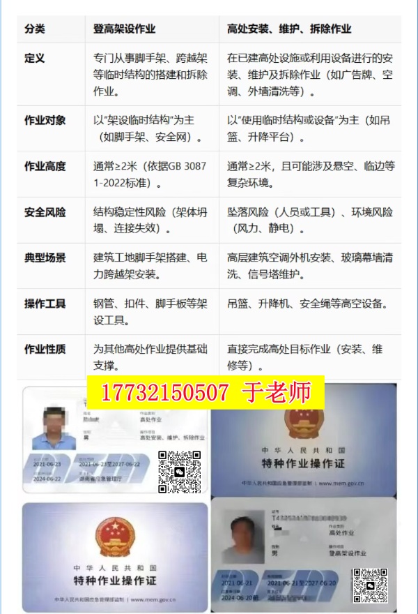 登高架設(shè)作業(yè)與高處安裝、維護(hù)、拆除作業(yè)有什么區(qū)別
